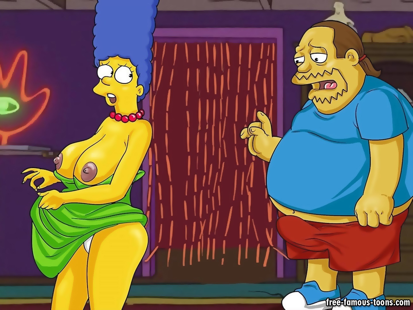 Marge Simpson threesome orgy